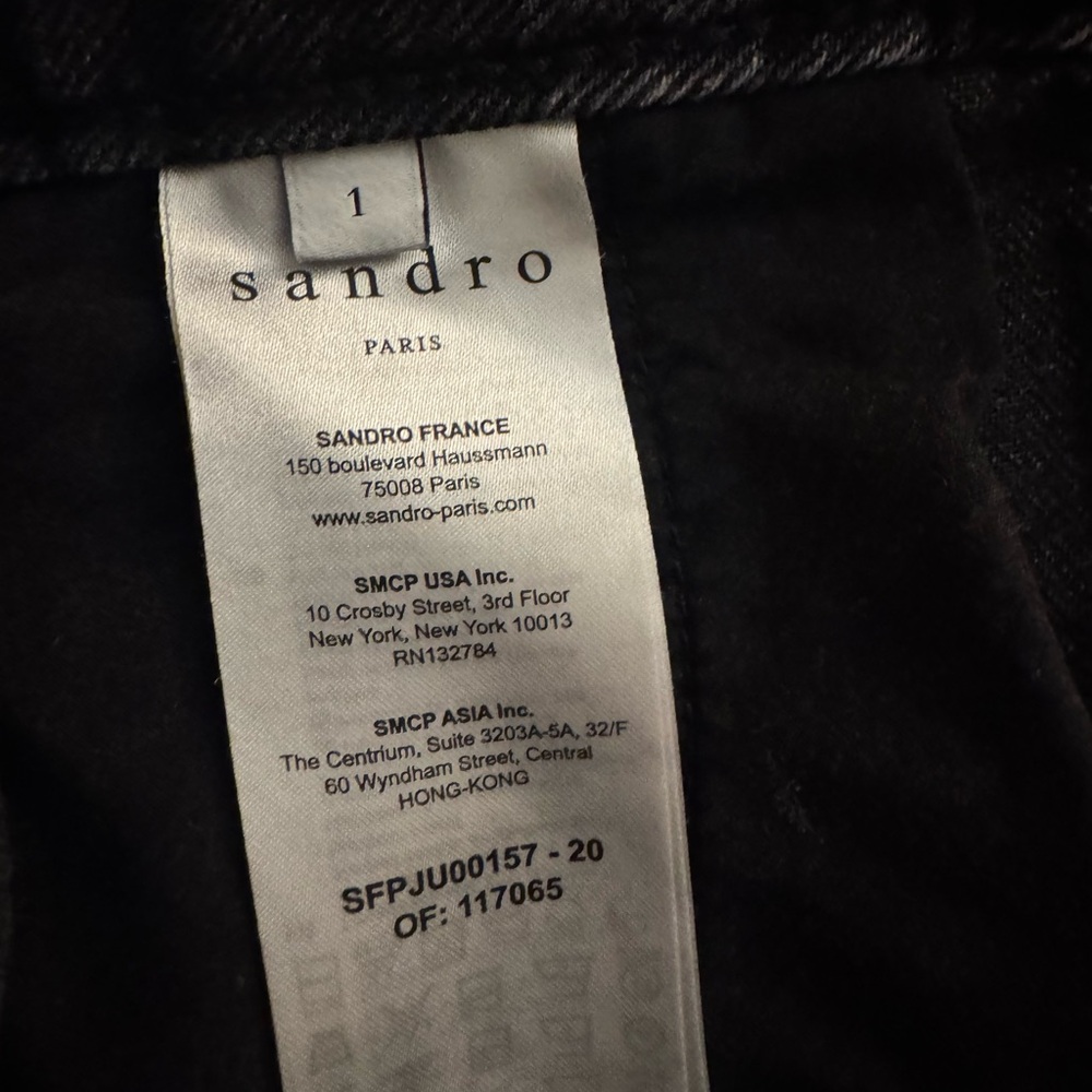 Sandro Charcoal Denim High Waisted Skirt with Belt - Picture 7 of 9